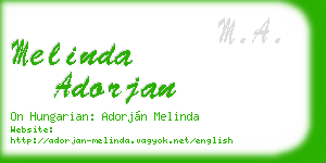 melinda adorjan business card