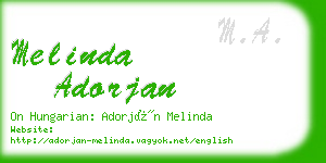 melinda adorjan business card